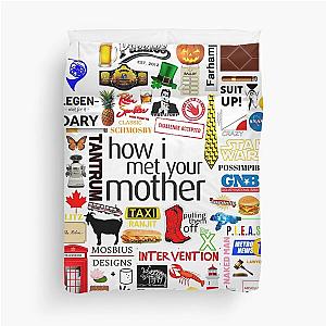 How i Met Your Mother Collage Poster Iconographic - Infographic (White) Duvet Cover