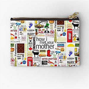 How i Met Your Mother Collage Poster Iconographic - Infographic (White) Zipper Pouch