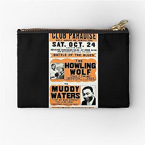 Muddy Waters vs Howling Wolf vintage jazz blues concert Zipper Pouch