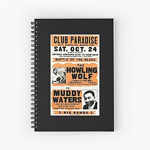 Muddy Waters vs Howling Wolf vintage jazz blues concert Spiral Notebook