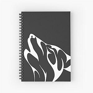 Wolf Howling At The Moon Spiral Notebook