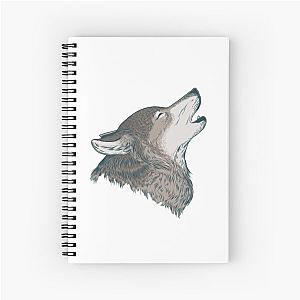 Wolf howling Spiral Notebook