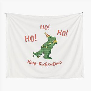 Ho Ho How Ridiculous Rexy Christmas TRex Tapestry