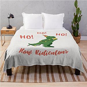 How Ridiculous Rexy Christmas T Rex Throw Blanket