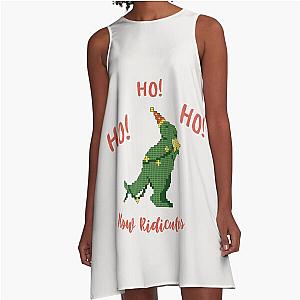 Ho Ho How Ridiculous Rexy Christmas T-Rex A-Line Dress