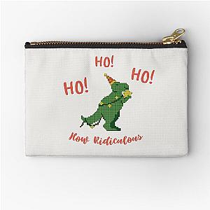 Ho How Ridiculous Rexy Christmas TRex Zipper Pouch