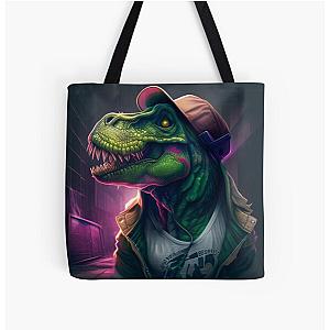 How Ridiculous Rexy T-Rex Merch Prehistoric Dinosaur All Over Print Tote Bag