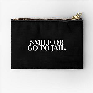 Smile Or Go To Jail HTGAWM (Black) Zipper Pouch