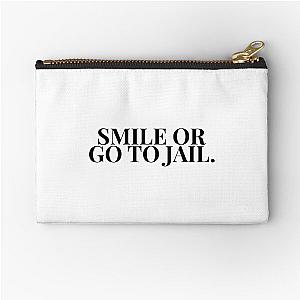 Smile Or Go To Jail HTGAWM (White) Zipper Pouch