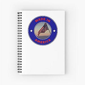 Made in America - Blue - Flag hoisted Spiral Notebook