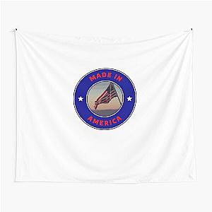 Made in America - Blue - Flag hoisted Tapestry