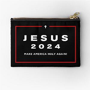 Jesus 2024 Jesus for President Make America Holy Again Zipper Pouch