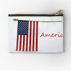 Patriotic American Flag Design Zipper Pouch