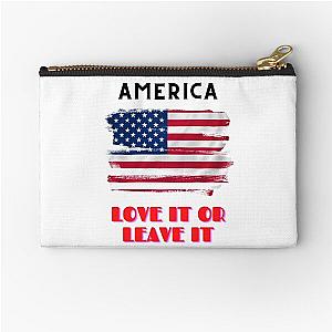 AMERICA LOVE IT OR LEAVE IT Zipper Pouch