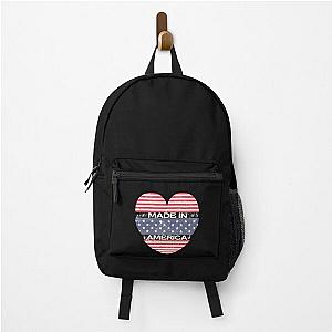 Made in America, US FLAG AND Heart Design. Backpack