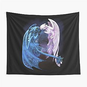 Starry Dragons Toothless and Light Fury Tapestry