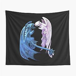 Dragon Heart - Starry Dragons Tapestry featuring Toothless and Light Fury