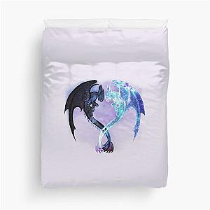 Toothless and Light Fury Dragon Heart Duvet Cover