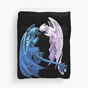 Starry Dragons Duvet Cover - Dragon Heart featuring Toothless and Light Fury