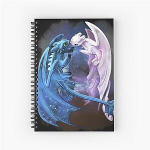 Starry Dragons Toothless and Light Fury Spiral Notebook