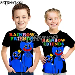 Huggy Wuggy Rainbow Friends Game 3D Print T-shirt