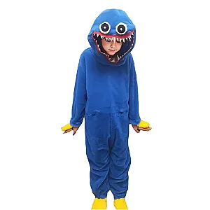 Huggy Wuggy Blue One-Piece Full Body Pijama Halloween Cosplay Costume