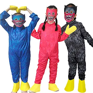 Huggy Wuggy Monster Games Jumpsuit for Kids Halloween Party Cosplay Costumes