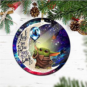Baby Yoda Love You To The Moon Ornament for Holiday Gift,   Circle