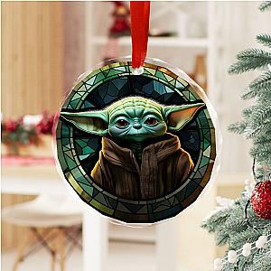 Christmas Holiday Baby Yoda Stained Glass Ornament Perfect Gift
