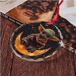 Baby Yoda Crescent Stained Glass Christmas Ornament Perfect Gift