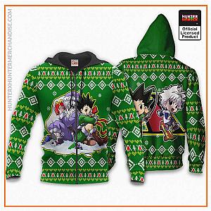 HxH Merch: Gon Freecss &amp; Zoldyck Killua Ugly Christmas Zipped Hoodie Xmas