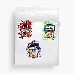 Zoey, Rumi, Mira Ramen Cup Noodle K-POP Demon Hunters Huntrix Duvet Cover