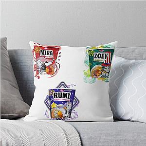 Zoey Rumi Mira Ramen Cup Noodle K-POP DEMHUNTERS Huntrix Throw Pillow