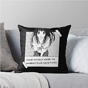 Hyouka - Eru Chitanda Quote Throw Pillow