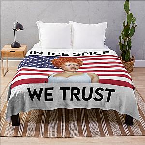 In Ice Spice We Trust Flag Throw Blanket RB1608