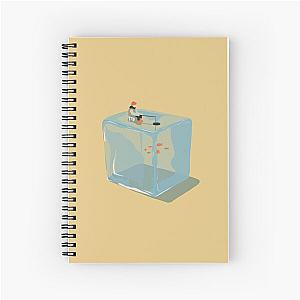 Ice Cube Fishing - Man Fishing on an Ice Cube Spiral Notebook