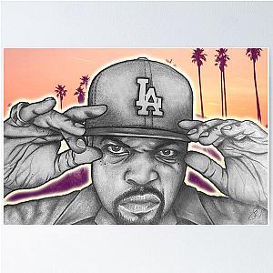 CUSTOM hand drawn Ice Cube Hip Hop Custom Art NWA Poster