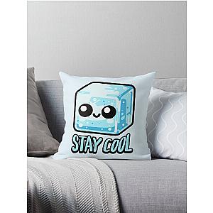 Stay cool! Cute Ice Cube Pun Throw Pillow