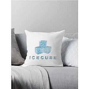 Ice Cube and text Illustration Throw Pillow