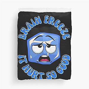 Blue Ice Cube Brain Freeze Funny Graphic T-shirt Duvet Cover