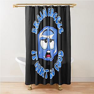 Blue Ice Cube Brain Freeze Funny Graphic T-shirt Shower Curtain