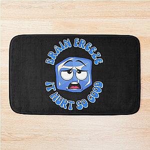 Blue Ice Cube Brain Freeze Funny Graphic T-shirt Bath Mat