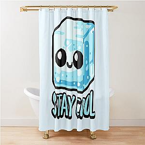 Stay cool! Cute Ice Cube Pun Shower Curtain