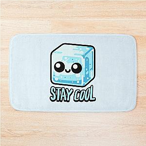 Stay cool! Cute Ice Cube Pun Bath Mat