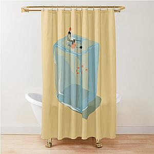 Ice Cube Fishing - Man Fishing on an Ice Cube Shower Curtain