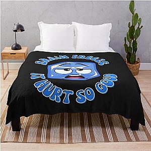 Blue Ice Cube Brain Freeze Funny Graphic T-shirt Throw Blanket