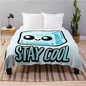 Stay cool! Cute Ice Cube Pun Throw Blanket