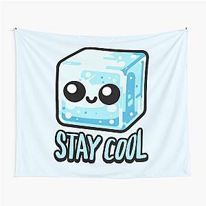 Stay cool! Cute Ice Cube Pun Tapestry