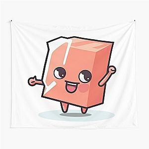 Happy Cheerul Orange Ice Cube Tapestry