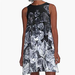 Crushed Ice Cube With Background A-Line Dress